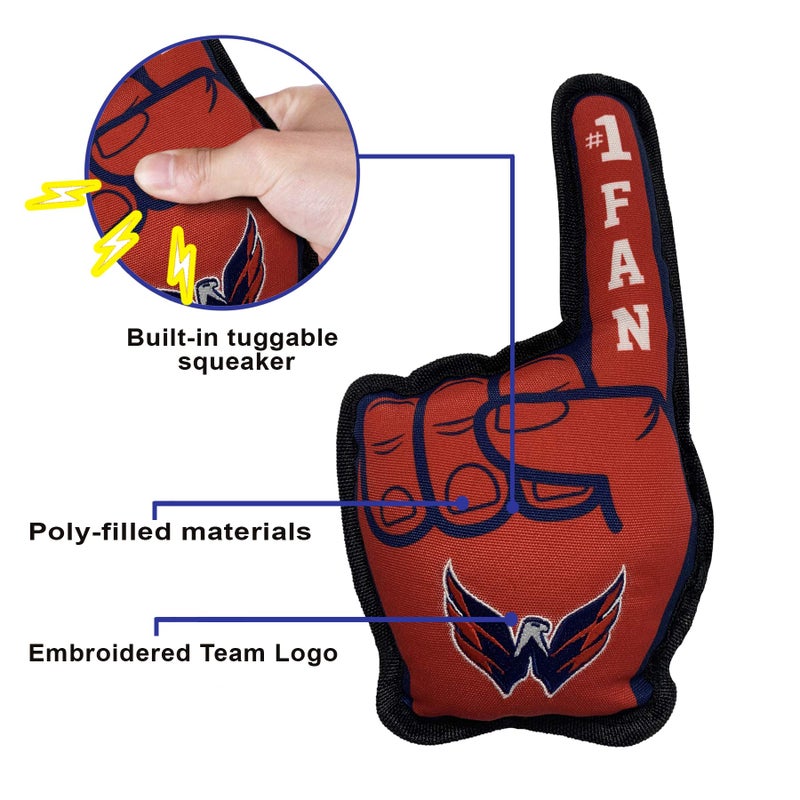 Pets First NHL Washington Capitals #1 Fan Toy for Dogs & Cats. Best Tough PET Toy with Inner Squeaker. Number One Premium Dog Toy for Strongest Chewers & Sports Fans, One Size - Image 4